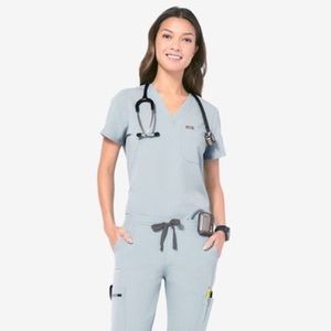 BNWT Figs Caterina Top in Dusty Blue